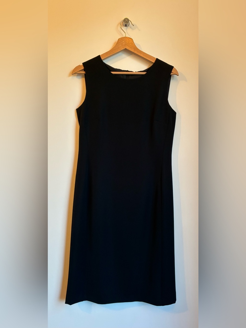 Vintage Contemporaine Simons Black Sheath Dress Sleeveless Back Slit 8